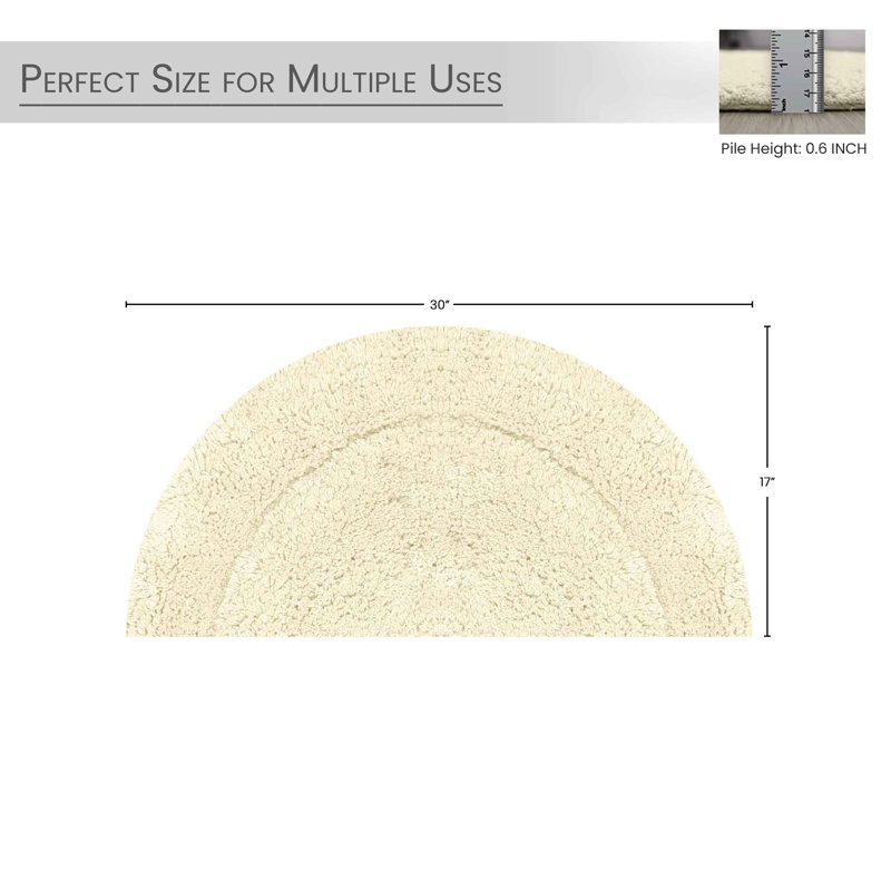 Candeloro Slice Bath Rug 17"x30", Ivory
