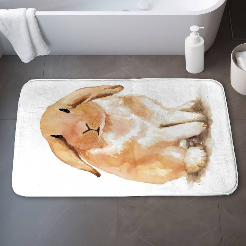 Eyob Microfiber Non-Slip Bath Mat, 34"W x 21"L