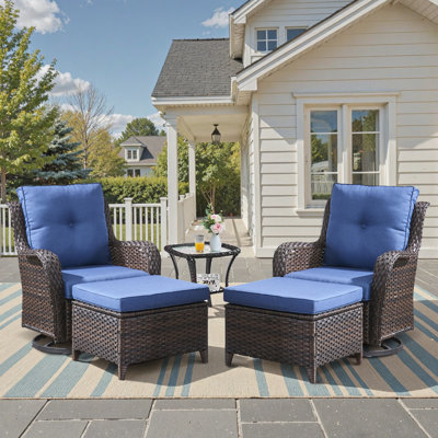 Schutt 5 Piece Swivel Chairs Seating Group with Cushions and Ottoman by Red Barrel Studio