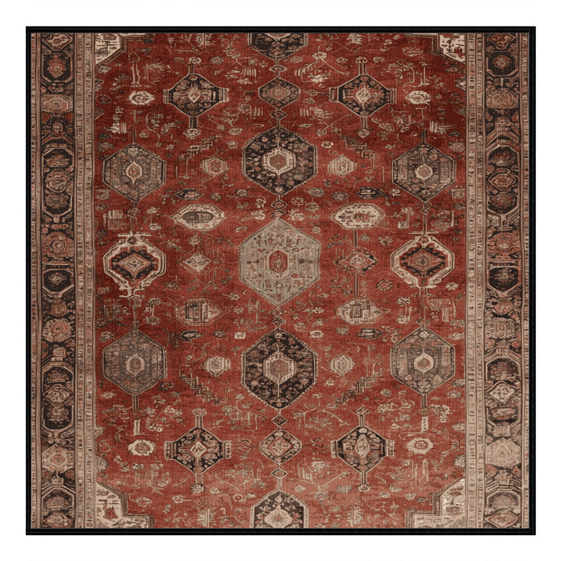 Tapis brun lavable à la machine, Carré 4 pi