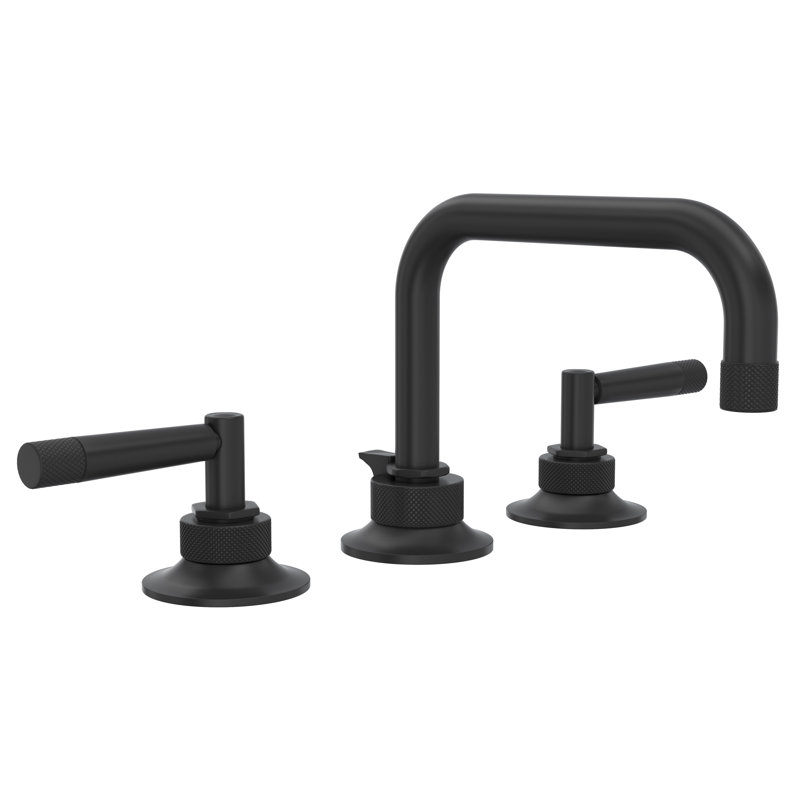 Graceline® Widespread Bathroom Faucet with Drain Assembly, Matte Black, Lever