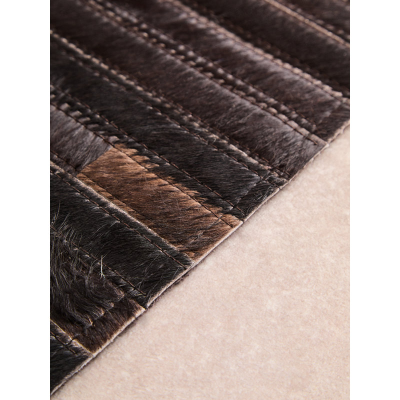 Rectangle Abstract Leather Hand Tufted Area Rug, Rectangle 160 x 230 cm