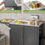 Chariot de barbecue multi-usages avec évier et plateau pliable, table de travail en métal, roulettes pour jardin, acier inoxydable 304, armoire de cuisine avec système de drainage, 360 roues, travail spacieux