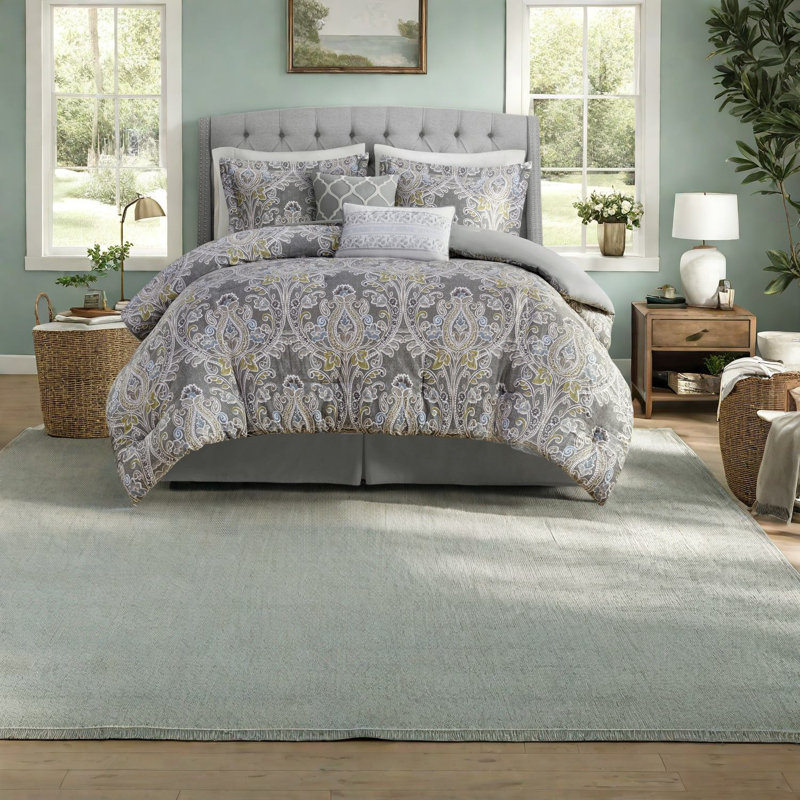 Elegant Grey Cotton Comforter Bedding Sets For Luxurious Home Style