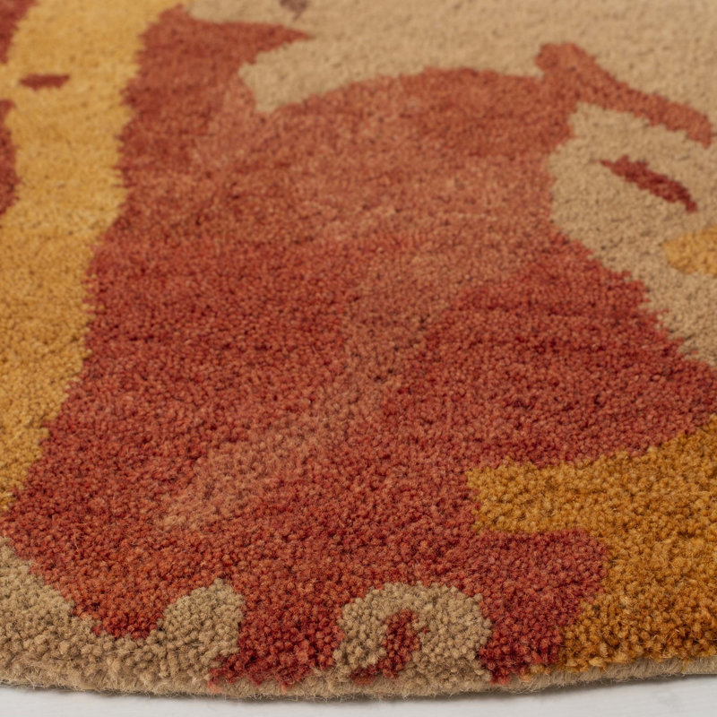 Tapis jaune / orange / rouge en laine touffeté à la main Jorie, Rectangle 6 pi x 9 pi