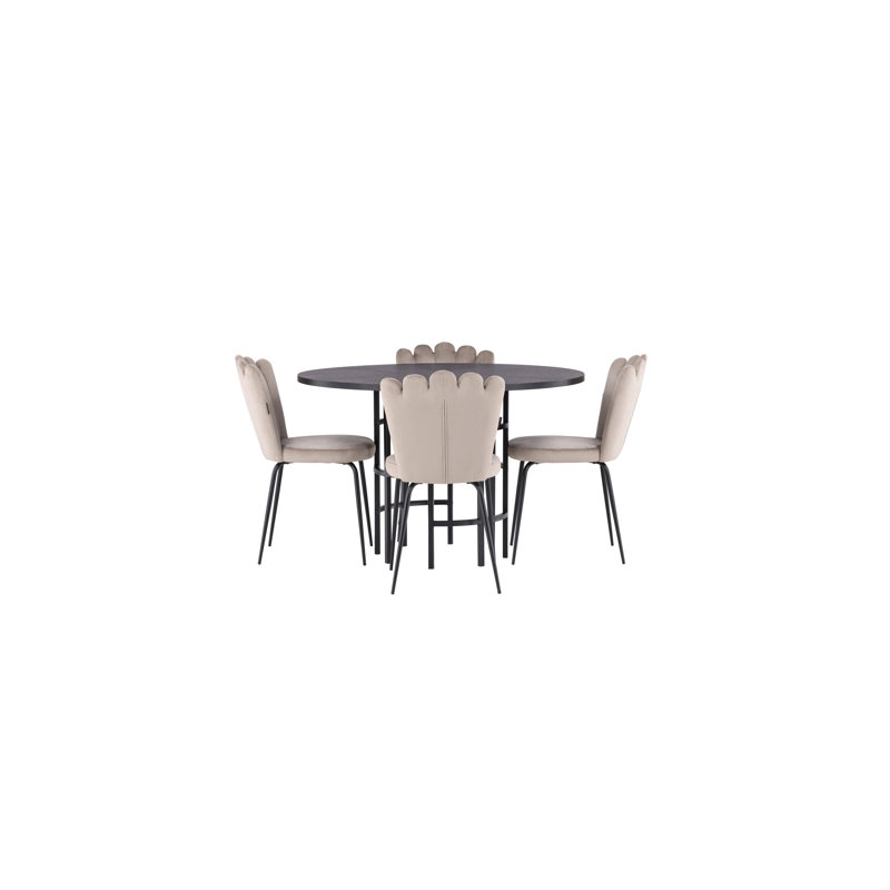 Vinton 4 - Person Dining Set, Black