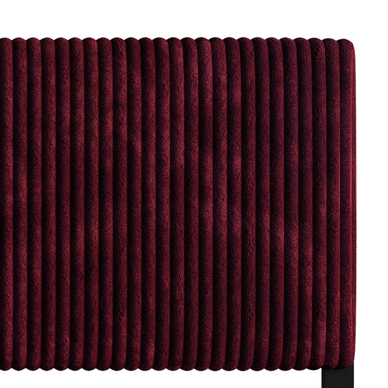 Tête de lit tapissier en velours Natusuko, Complet/Double, Rouge