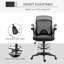 Chaise de dessinateur en filet, chaise de bureau haute avec support lombaire, accoudoirs rabattables