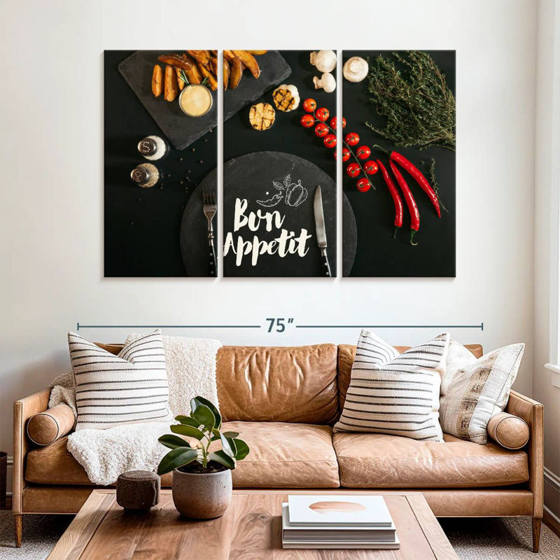 Tergel Black Bon Appetit, 42" H x 65" W