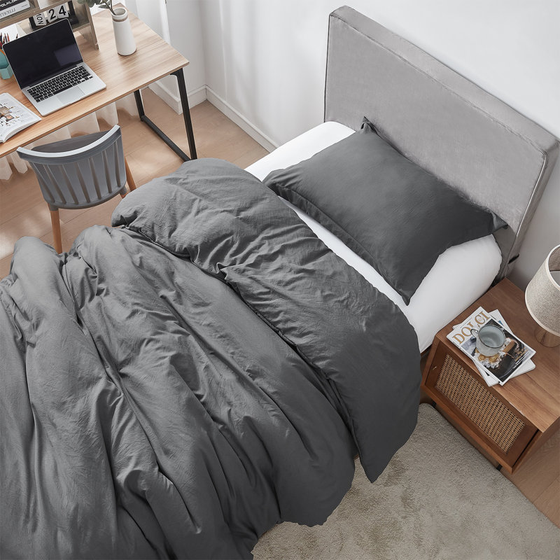 Ensemble de housse de couette en microfibre prélavée Natural Loft, Housse de couette simple très grand + 1 taie déc