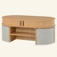 Table basse ovale multifonctionnelle avec rangement et 4 tabourets en tissu