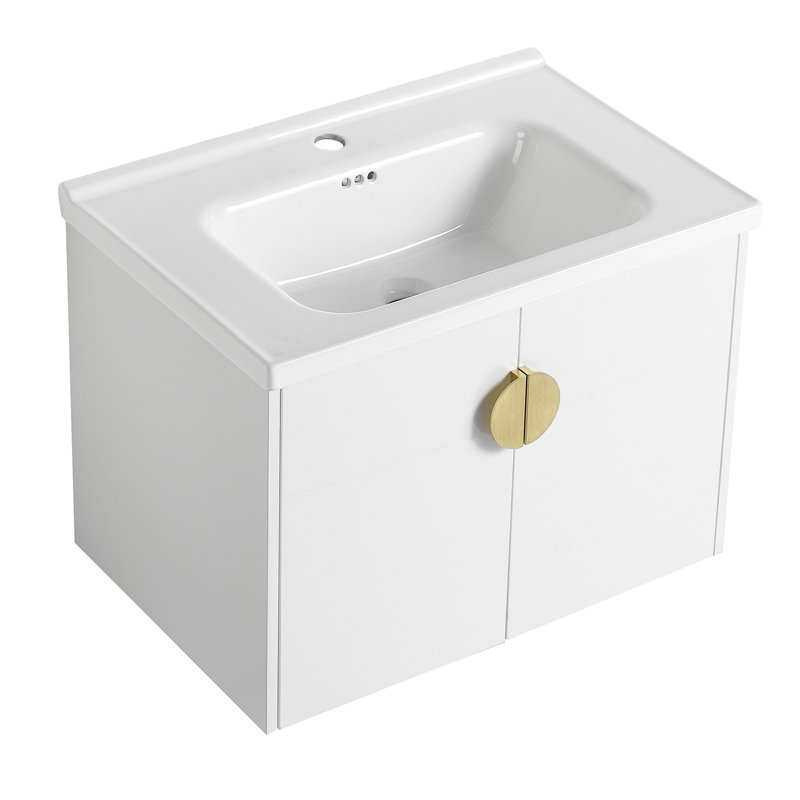 Yanelle Bathroom Storage, Soft Close Doors Bathroom Vanity With Sink Ceramic,door,Bathroom Vanity