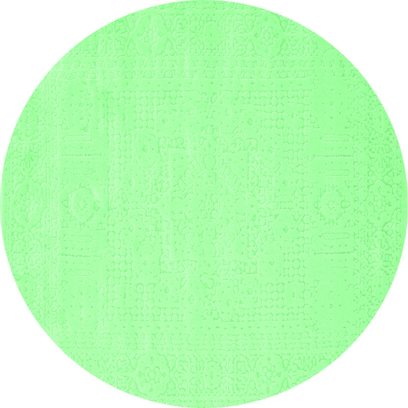 Tapis contemporains vert émeraude lavable à la machine 178, Rond 7 pi