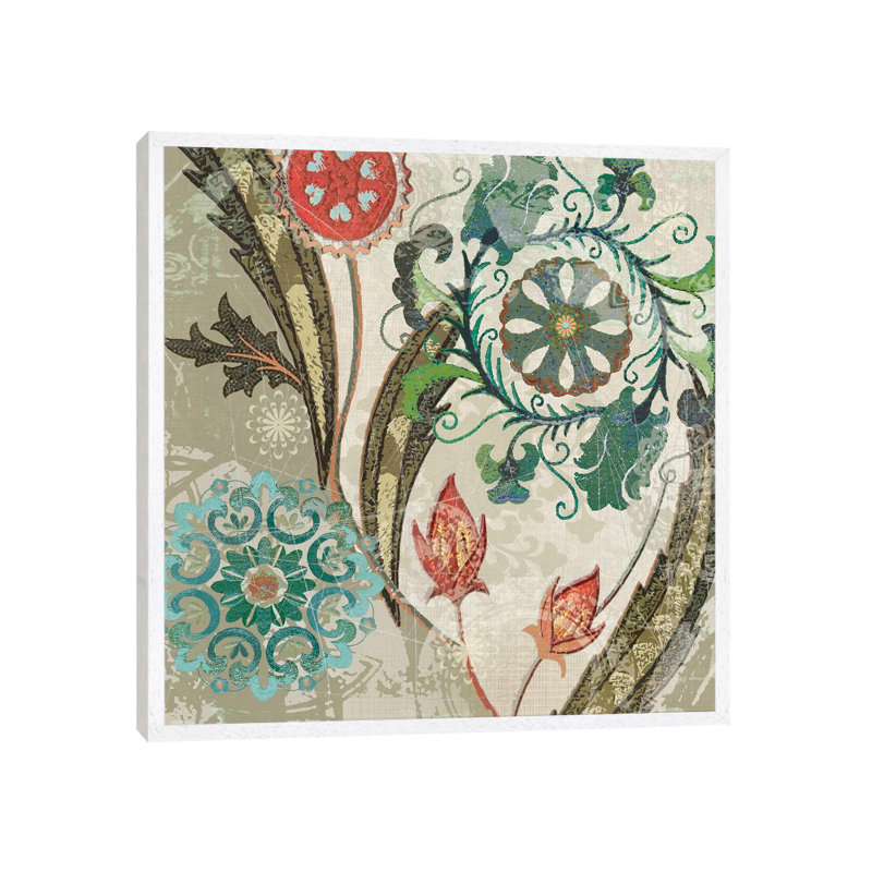 Royal Tapestry I 1 Piece Wall Art on Canvas, 66.04 cm H x 66.04 cm W, White Framed