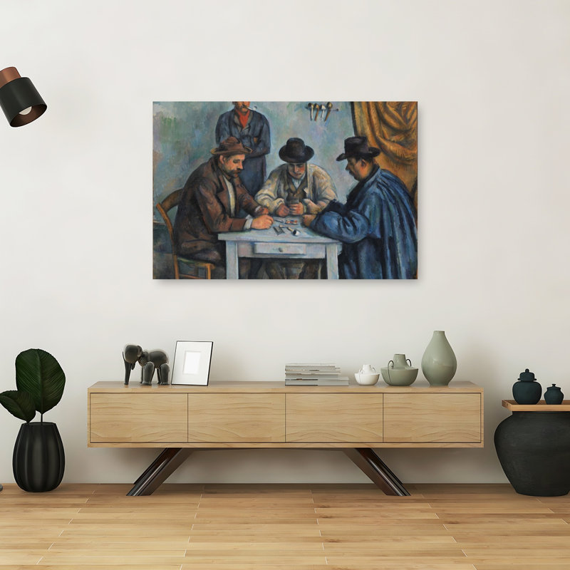 Les Joueurs de cartes, 1890-1892, estampe d'art mural contemporain abstrait impressionniste, H 40 po x l 60 po