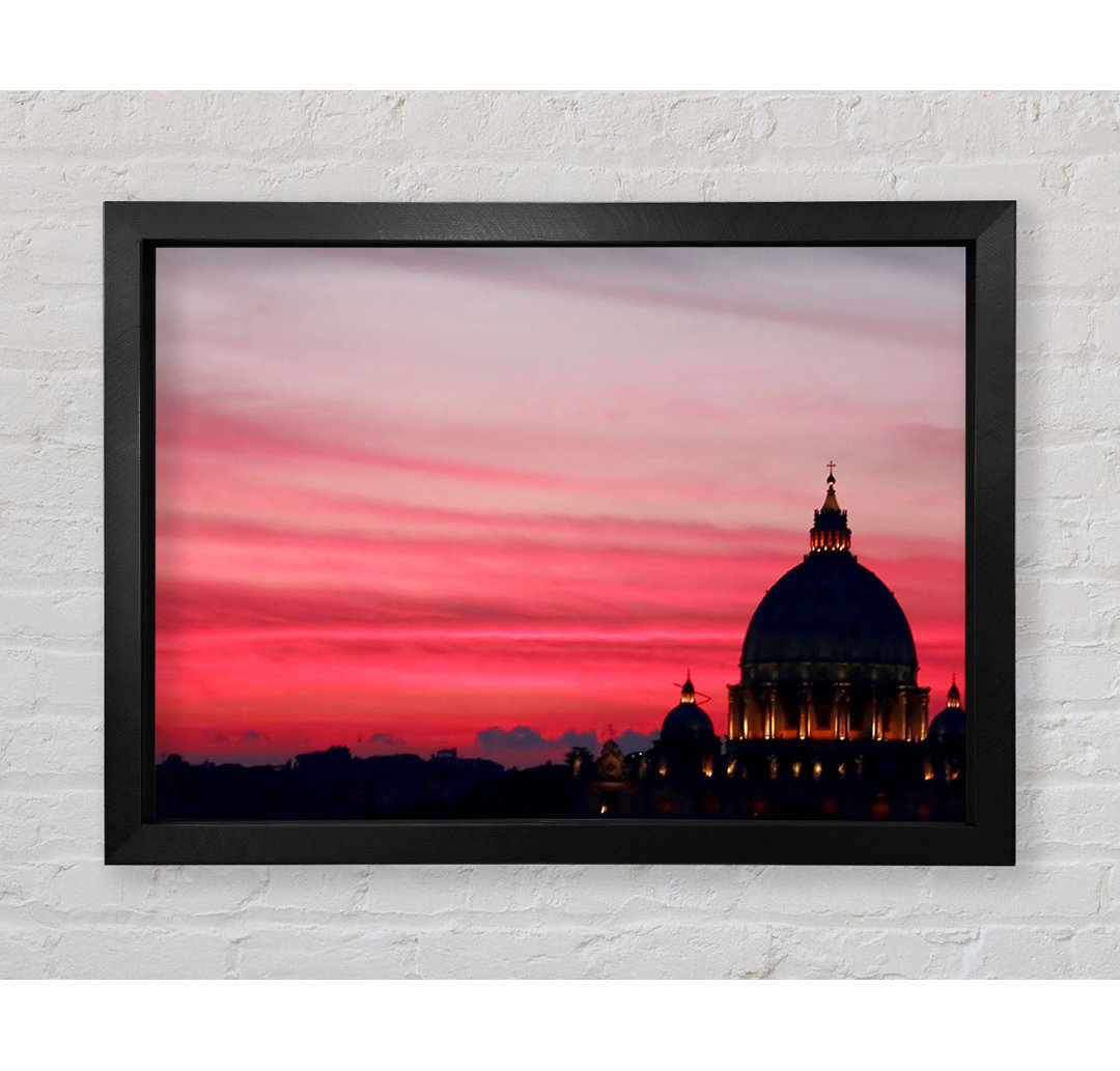 Gerahmtes Leinwandbild St Peters Basilica Pink