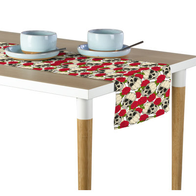 Kimble Skulls and Roses Table Runner