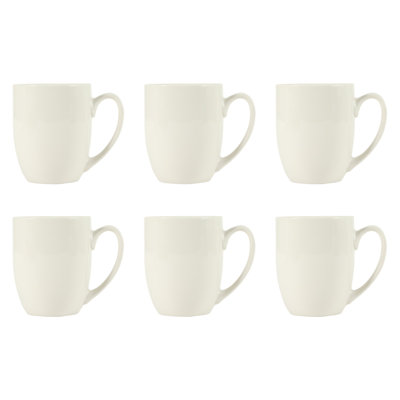 Gibson Home Great Essentials 16 Ounce Porcelain Coffee Mugs - Set of 6 - Cups for Latte, Hot Tea, Cappuccino, Mocha, Espresso, Cocoa
