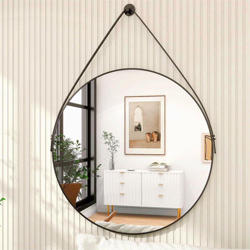 Hathorne Metal Flat Wall Mirror, 24" H x 24" W