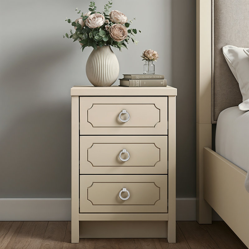 Verve 3 Drawer Bedside Table, Natural