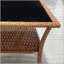 Table d'appoint en rotin Outsunny, table de bout d'extérieur avec tablette de rangement, structure en aluminium, plateau en verre trempé pour patio et jardin
