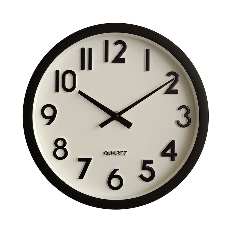 Horloge murale 10 po Hachi, Blanc / noir