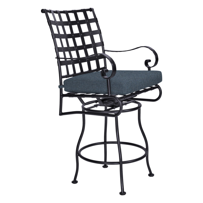 Classico-W Outdoor Swivel Bar Stool, Graphite, Alcazar Redwood