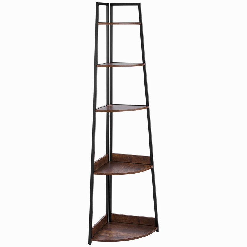 5 Tier Corner Shelf Tall Corner Bookshelf Plant Rack Wall Shelves Tower