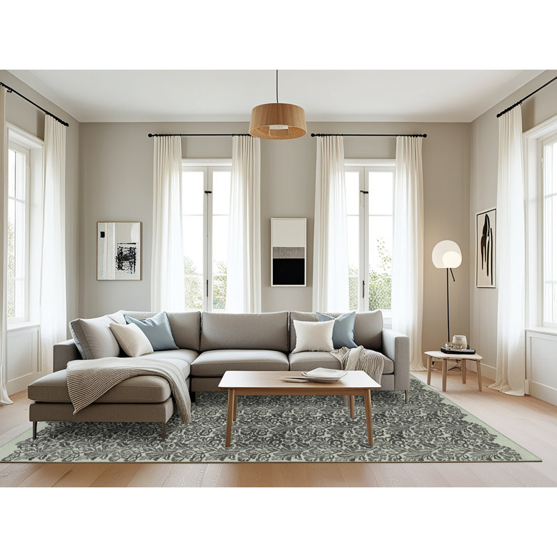 Tapis gris zone contemporaine, Rectangle 8 pi x 12 pi