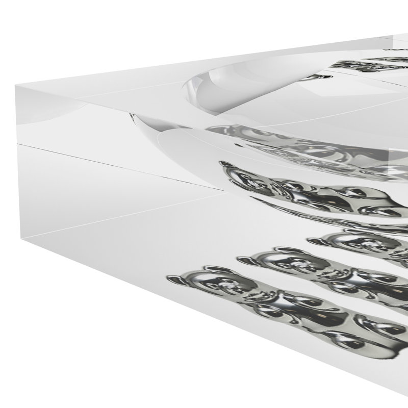 Chrome Bear White Decorative Tray, 8"W x 8"D x 2"H