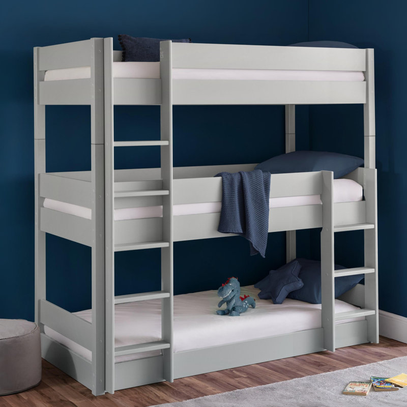 Manila Bunk Bed with Built-in Ladder Included, Grey