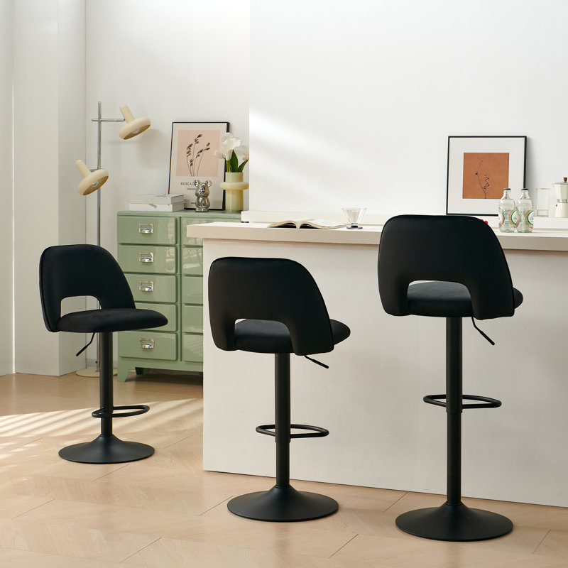 Swivel Adjustable Height Counter Stool, Black