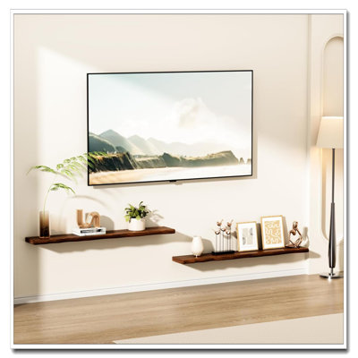 Tablettes murales flottantes 48 pouces Live Edge