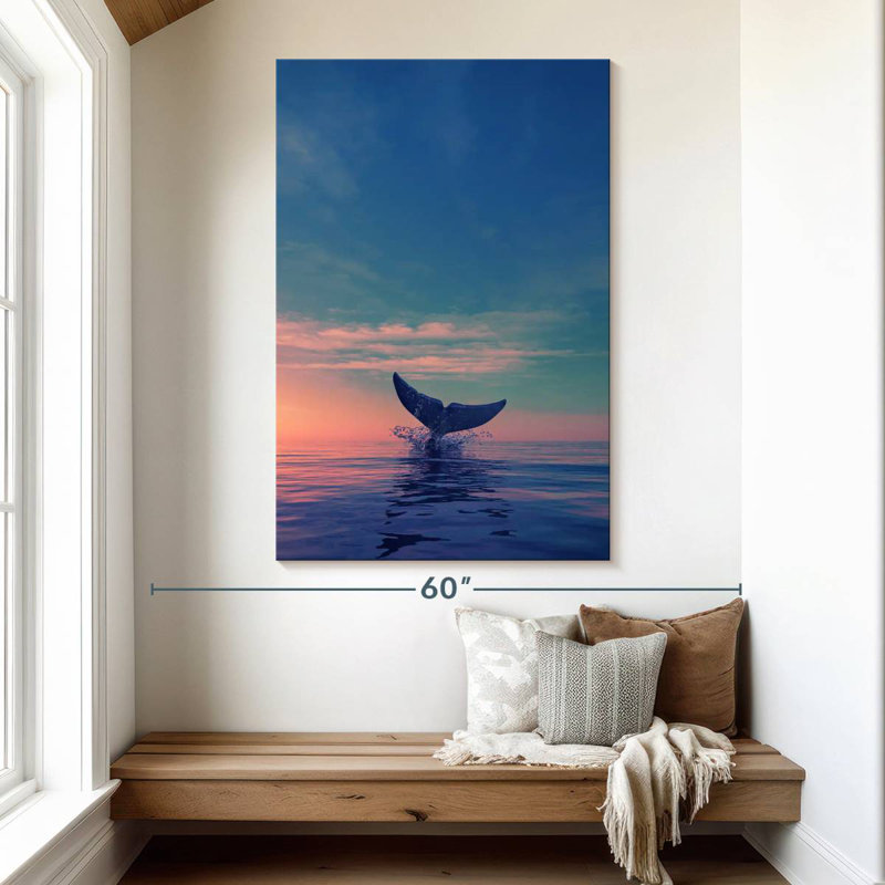Brampt Whale Tail Diving, 51" H x 34" W