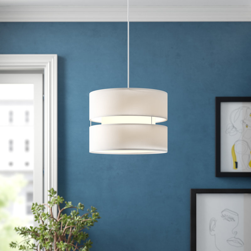 Ozment 24.5 cm H Drum Pendant Shade ( Clip On ), Cream