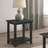 Square End Table with Drawer – Brown Oak & Sandy Black