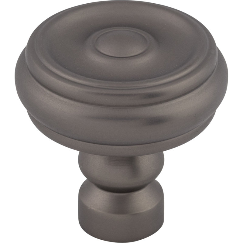 Brixton Button 1 1/4" Diameter Round Knob, Ash Gray