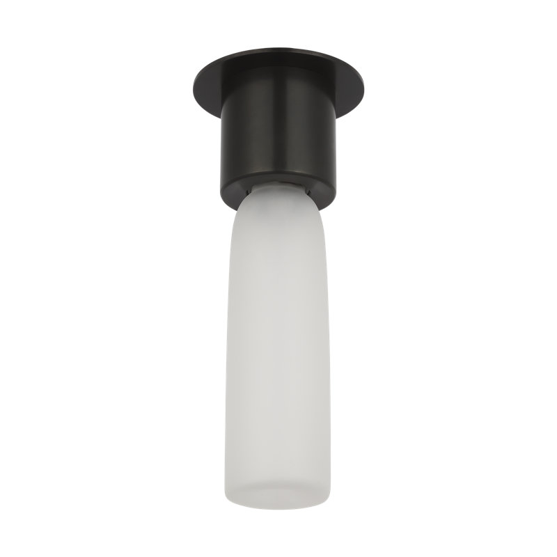 Kelly Wearstler Volver 1-light Small Ceiling Flush Mount in Bronze with Clear Etched Glass shade, Bronze