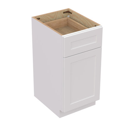 White Shaker Single Door Solid Wood Base Cabinet For Kitchen, Bathroom, And Laundry, Adjustable Shelves, Soft - Close Hinge, Easy Click Install, Rubber , Drawer, 18x34.5x24 Size With Shelves Kitchen