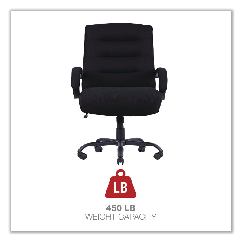 Black Kesson Series Big & Tall Swivel Task Chair with Aluminum Accents