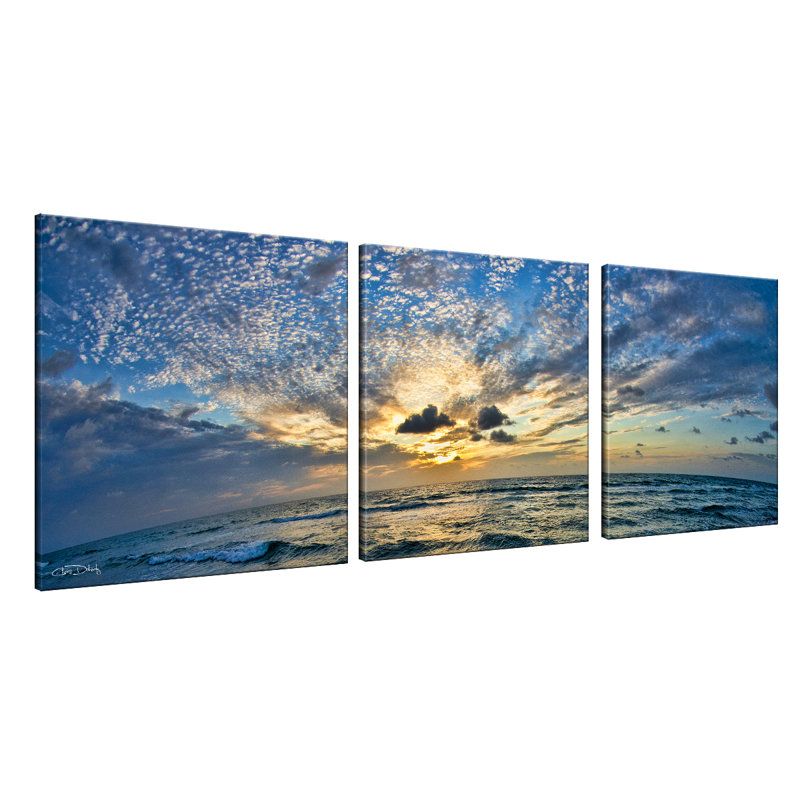 « ocean », ensemble de 3 reproductions de photos sur toiles tendues