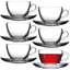 225ml Glass Cups & Saucers Tea Coffee Dining Drinkware-173953604