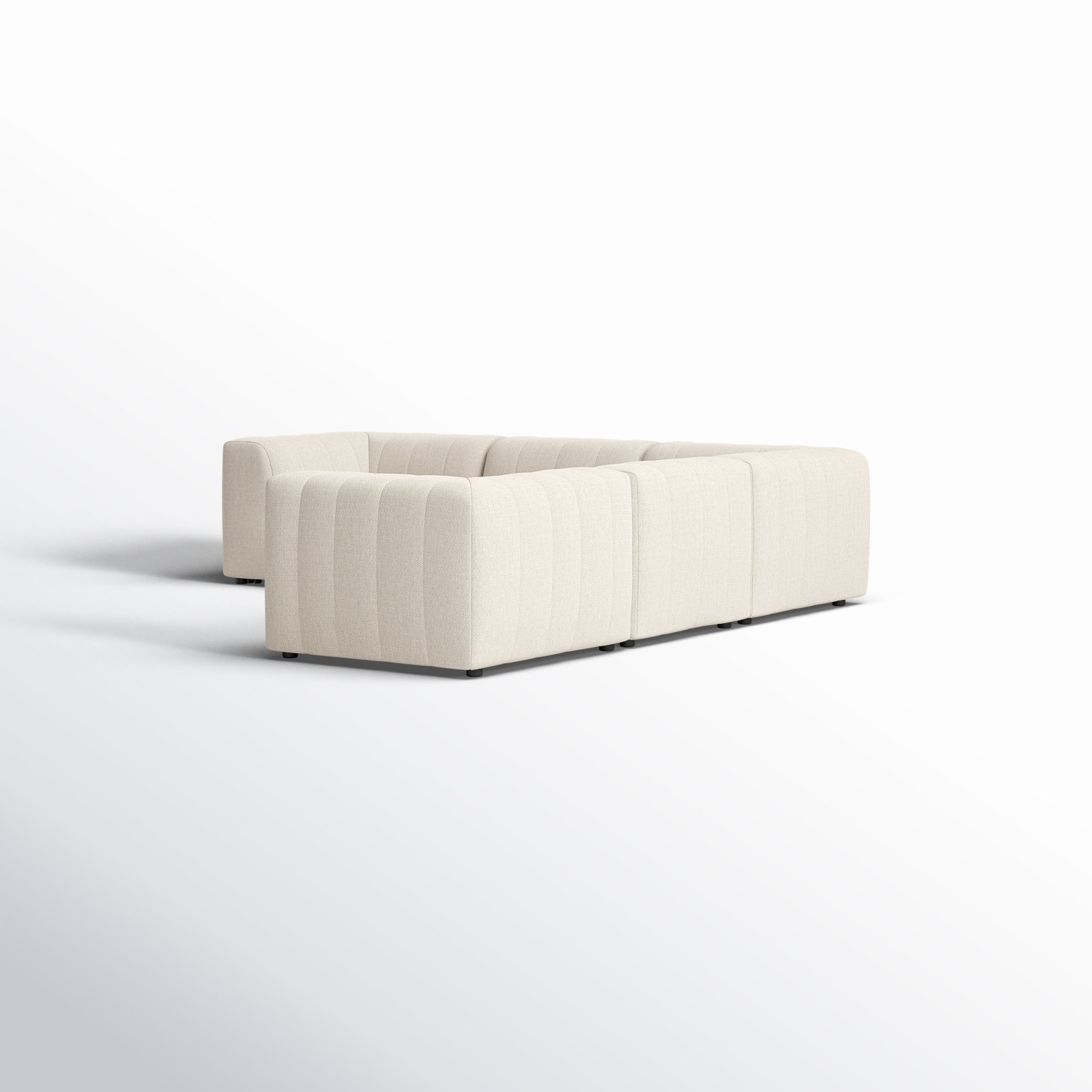 Neddie 121'' Wide Wood Patio Sectional with Cushions