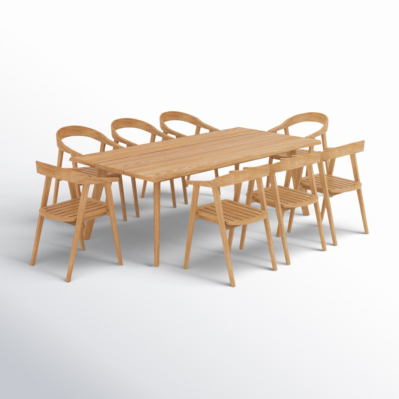 Merle 86'' Rectangular 6 - Person Outdoor Dining Set