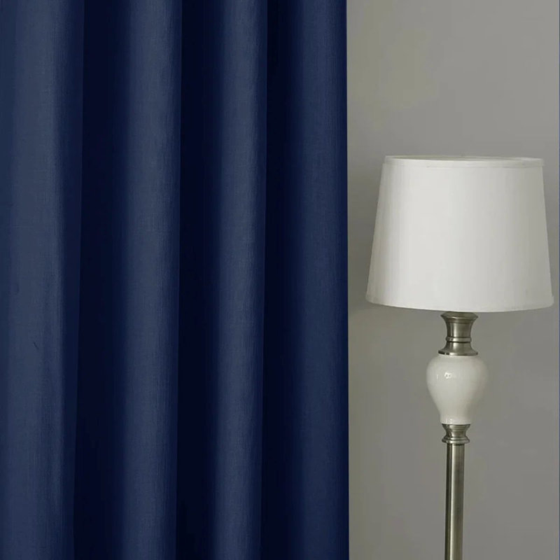 Luxury Ready Made Blackout Eyelet Thermal Curtains (Set Of 2) , Navy, 228cm Width x 228cm Drop