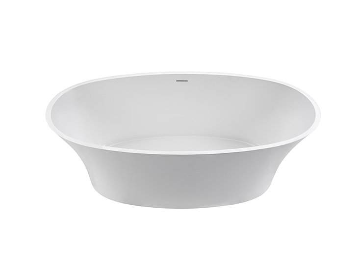 Adeline 64" Freestanding Soaking Bathtub, Gloss White