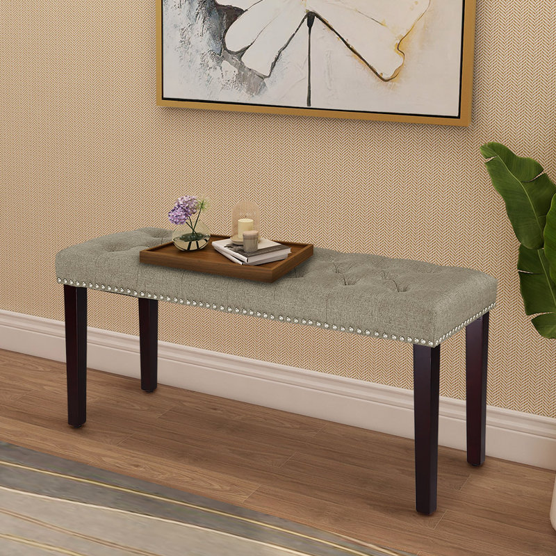 Banc rembourré de 38 po, Beige