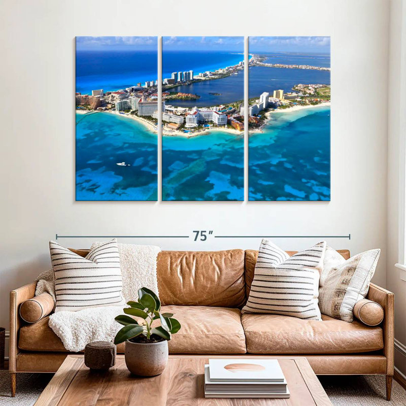 Nicci Cancun Aerial View, 42" H x 65" W