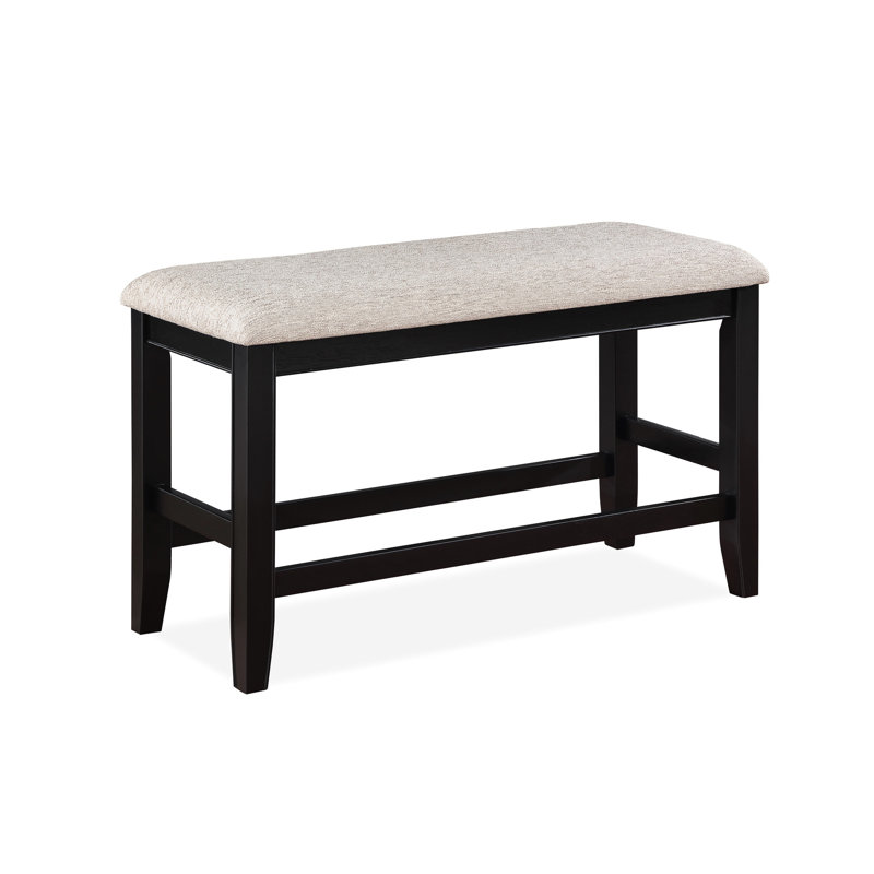 Table de salle à manger 6 pièces de style contemporain, grise, table carrée avec bancs et chaises rembourrées, bois massif gris chatoyant, table