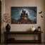 Art mural sur toile Spooky Haunted House Under Full Moon-370346969